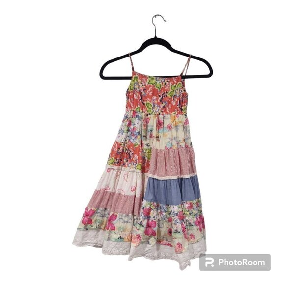 Girls Boho Chic Patchwork Dress Size 7/8 - Picture 1 of 5